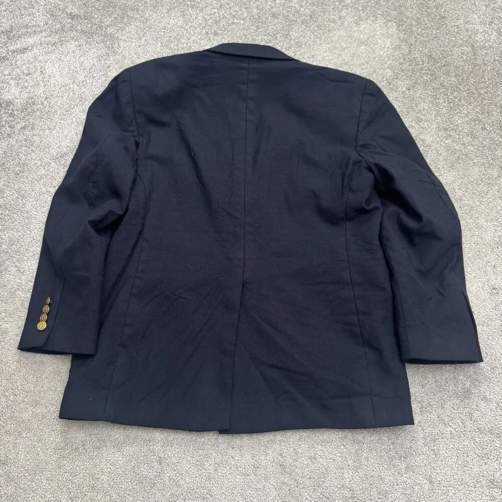 Club Room Wool Suit Blazer Jacket Mens 40 Short Navy Blue Single Vented Workwear